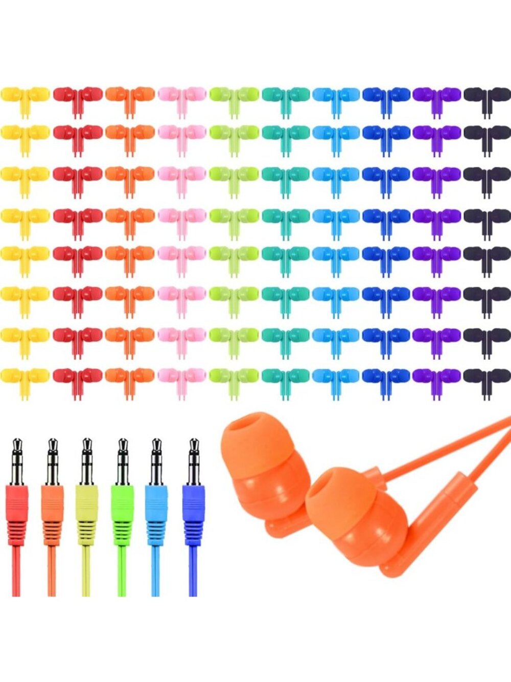 200 Pack Bulk Earbuds for School, Affordable Wired Headphones for Kids